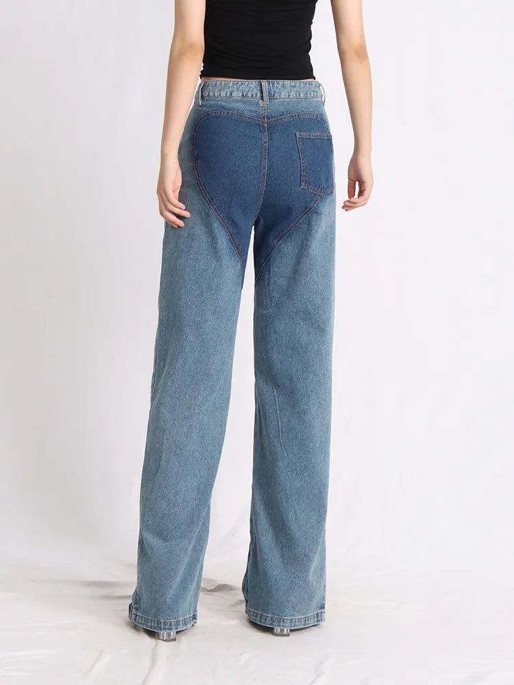 Y2K Retro Style Cut Out Denim Jeans - Perfect for 90s and Grunge Outfits
