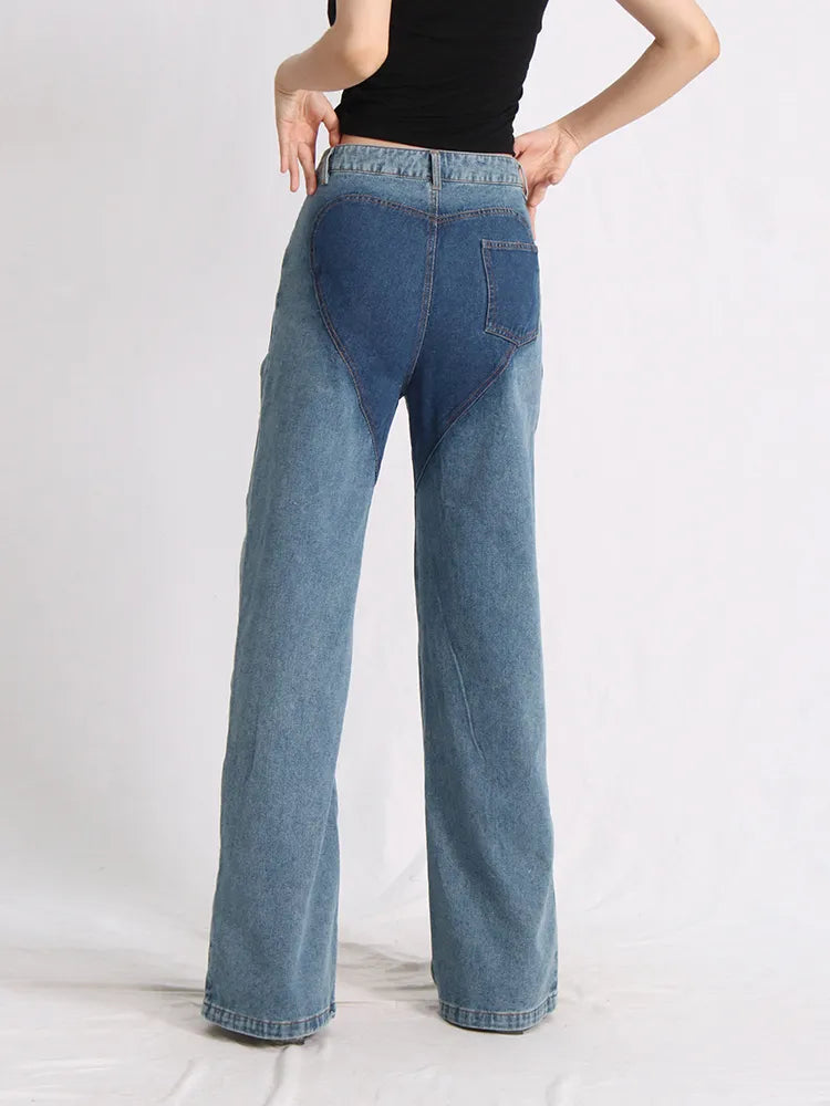 Y2K Retro Style Cut Out Denim Jeans - Perfect for 90s and Grunge Outfits
