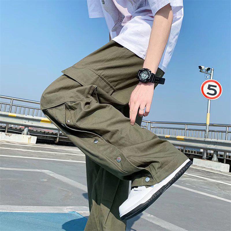Y2K Retro Style Elastic Waist Wide Leg Cargo Pants - Perfect for 90s and Grunge Outfits