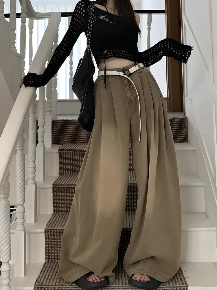 Y2K Retro Style Extreme Wide Leg Pants - Perfect for 90s and Grunge Outfits