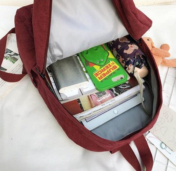 Y2K Retro Teddy Bear Corduroy Backpack - Perfect for 90s and Y2K Fashion Outfits
