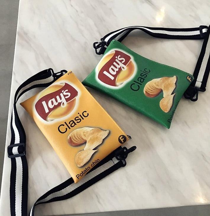 Y2K Retro Weirdcore Lays Chips Crossbody Bag - Unique 90s Fashion Statement Accessory