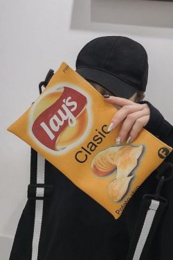Y2K Retro Weirdcore Lays Chips Crossbody Bag - Unique 90s Fashion Statement Accessory