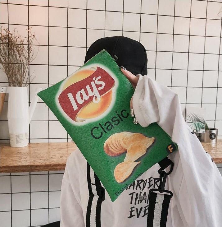 Y2K Retro Weirdcore Lays Chips Crossbody Bag - Unique 90s Fashion Statement Accessory