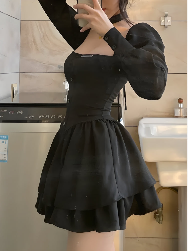Y2K Ruffled Layered Corset Mini Dress - Perfect Retro Style for Summer Outfits