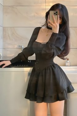 Y2K Ruffled Layered Corset Mini Dress - Perfect Retro Style for Summer Outfits