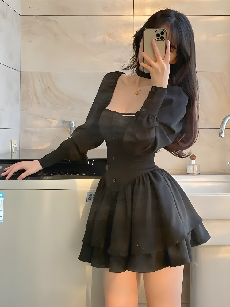 Y2K Ruffled Layered Corset Mini Dress - Perfect Retro Style for Summer Outfits