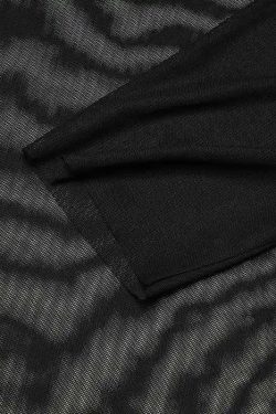 Y2K Sheer Mesh Turtle Neck Top - Retro 90s Grunge Style