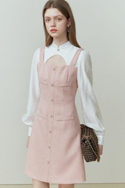 Y2K Soft Girl Mini Dress with Shirt Sleeves - Retro Style Douyin Dress
