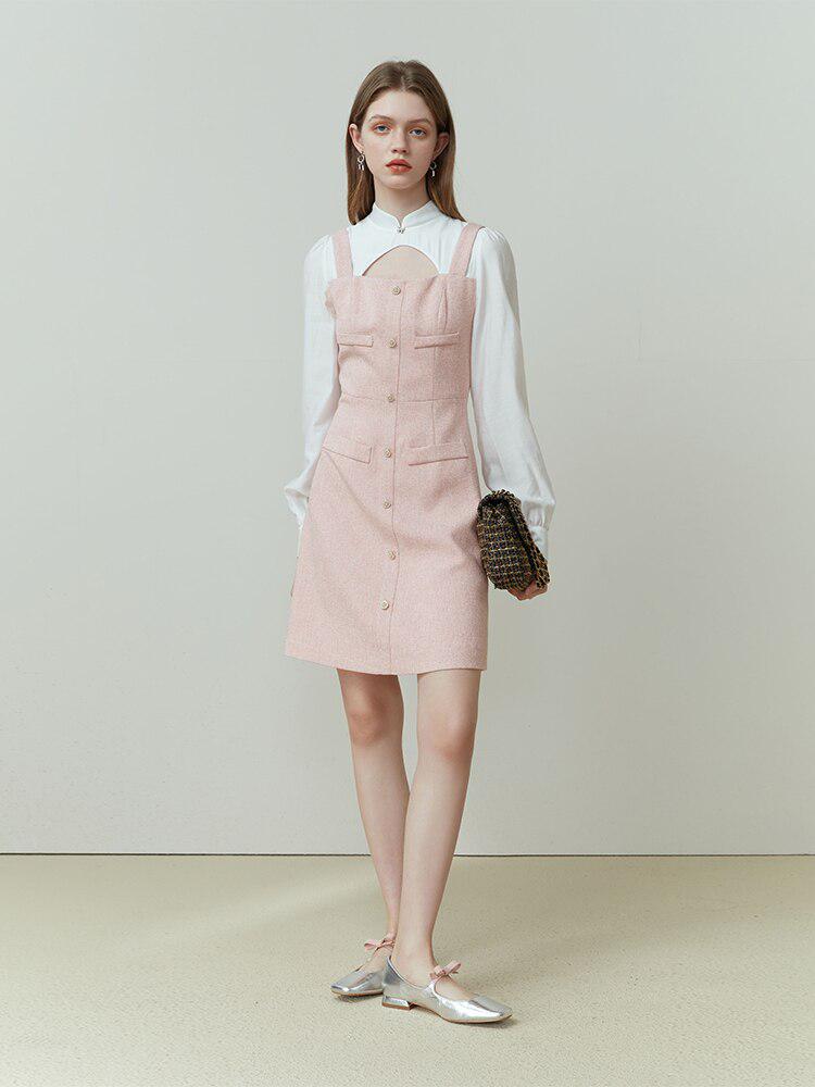 Y2K Soft Girl Mini Dress with Shirt Sleeves - Retro Style Douyin Dress