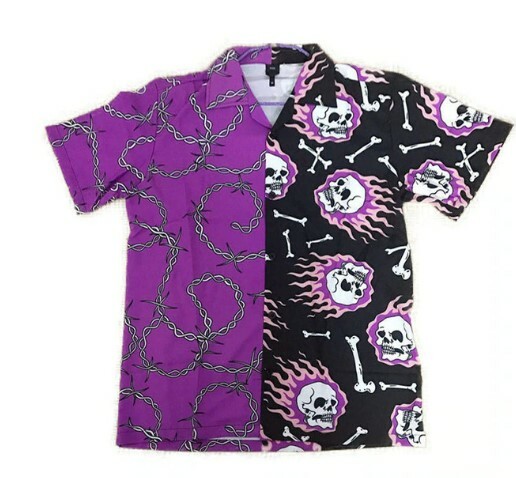 Adalyn Patchwork Vintage Shirt - Y2K Summer Grunge, 90S Retro, Pastel Goth, Y2K Club Outfit