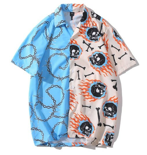 Adalyn Patchwork Vintage Shirt - Y2K Summer Grunge, 90S Retro, Pastel Goth, Y2K Club Outfit