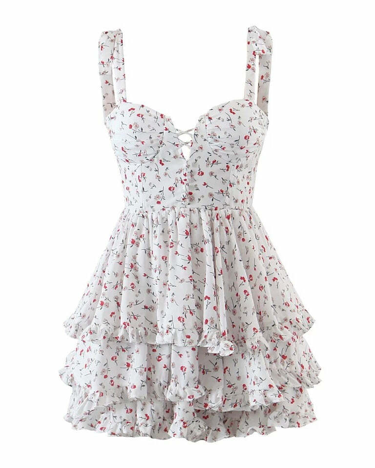 Alba Tie Bow Mini Dress - Y2K Summer, 90S Grunge, Retro Style, Y2K Party & Club Outfits