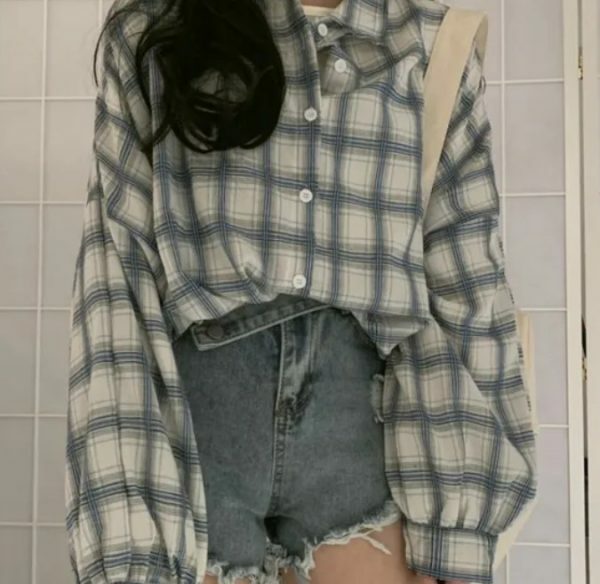 Alina Women Plaid Shirt - Y2K Summer Grunge, 90S Retro, Pastel Goth, Y2K Club & Party Out