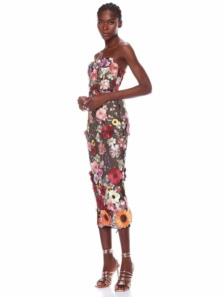 Amali Midi Dress - Y2K Summer Grunge Outfit, 90S Fashion, Retro Style, Pastel Goth Vibes