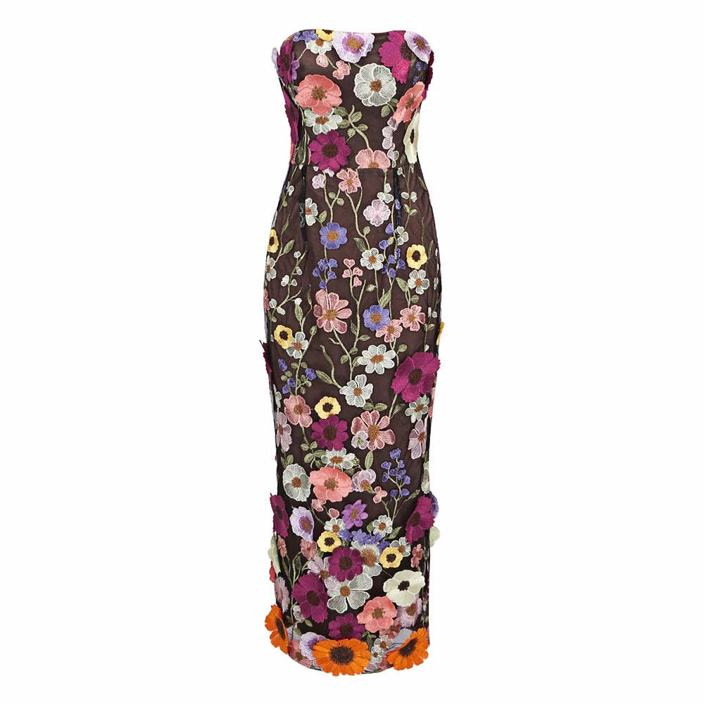 Amali Midi Dress - Y2K Summer Grunge Outfit, 90S Fashion, Retro Style, Pastel Goth Vibes