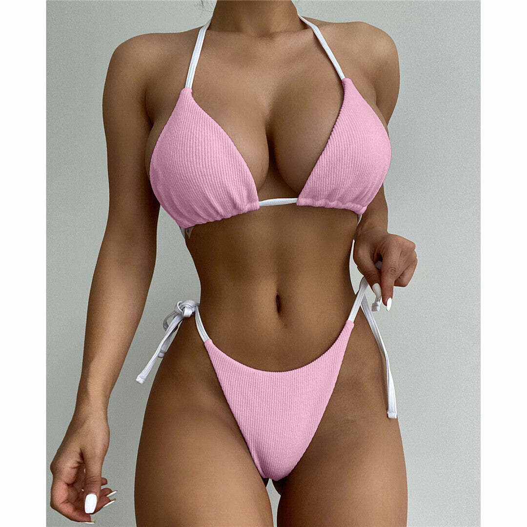 Amelia Bikini: Y2K Summer Outfit, 90S Grunge Fashion, Retro Y2K Beachwear, Pastel Goth