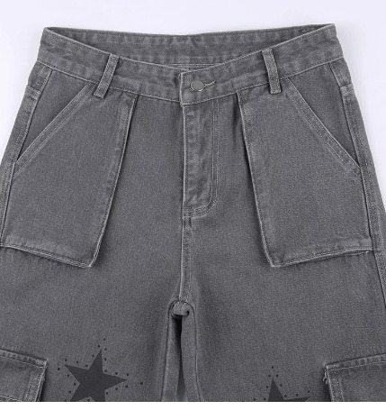 Amelia Denim Baggy Jeans - Y2K Summer Grunge, 90S Retro, Hip Hop Fashion, Y2K Club Outfits