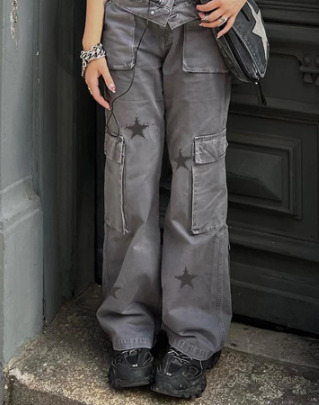 Amelia Denim Baggy Jeans - Y2K Summer Grunge, 90S Retro, Hip Hop Fashion, Y2K Club Outfits