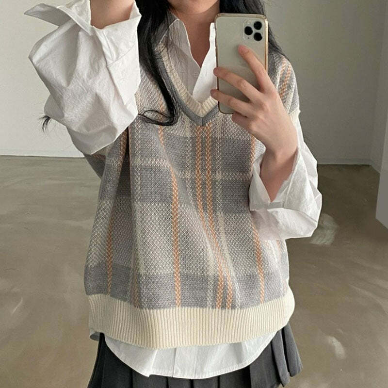 Amelia Knitted Vest - Y2K Summer Grunge, 90S Retro Style, Y2K Club & Party Outfits