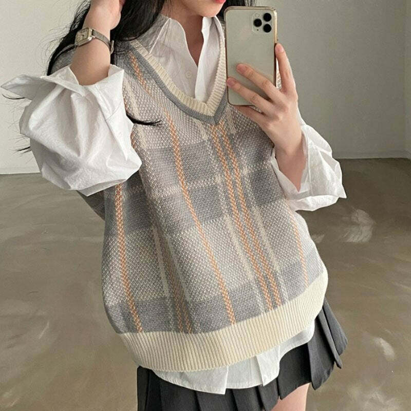 Amelia Knitted Vest - Y2K Summer Grunge, 90S Retro Style, Y2K Club & Party Outfits