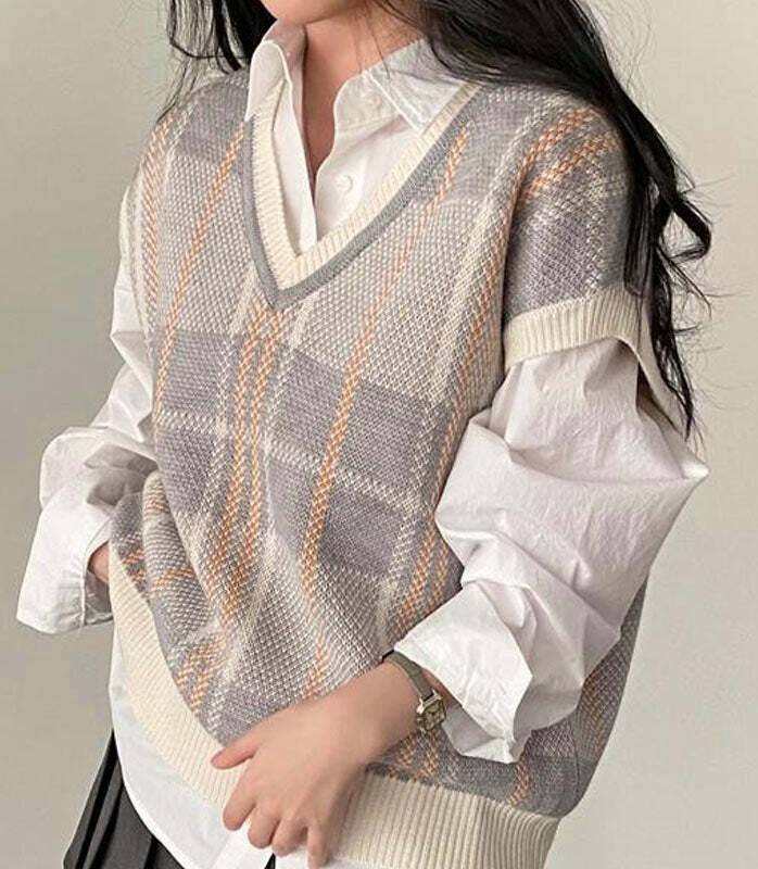 Amelia Knitted Vest - Y2K Summer Grunge, 90S Retro Style, Y2K Club & Party Outfits
