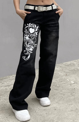 Anna High Waist Cargo Jeans - Y2K Summer, 90S Grunge, Retro Style, Y2K Club & Party Outfits