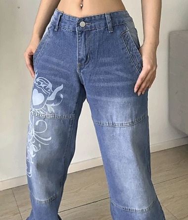Anna High Waist Cargo Jeans - Y2K Summer, 90S Grunge, Retro Style, Y2K Club & Party Outfits