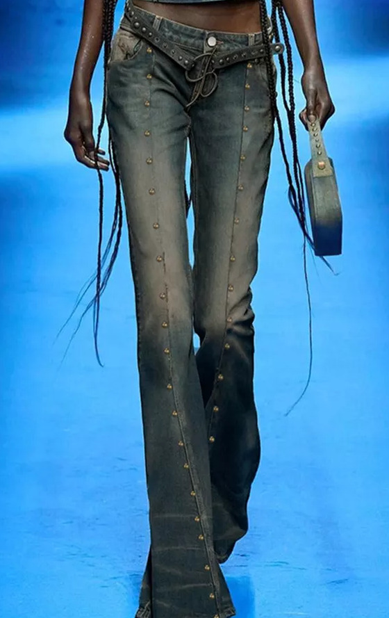 Aria Denim Flared Jeans - Y2K Summer & 90S Retro Style, Grunge, Hip Hop, Pastel Goth Outfits