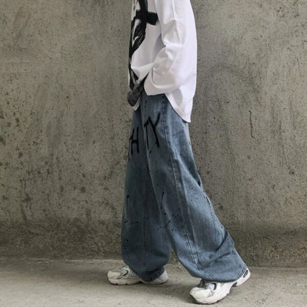Athena Baggy Jeans - Y2K Summer Grunge, 90S Retro, Pastel Goth, Hip Hop Fashion For Women