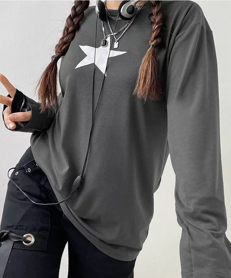 Aubrey Pullover Shirt - Y2K Summer Grunge, 90S Retro, Pastel Goth, Baby Tees, Y2K