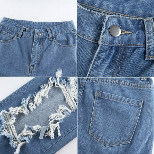 Aubrey Ripped Jeans - Y2K Summer Grunge, 90S Retro Style, Hip Hop Fashion, Y2K Club Outfits