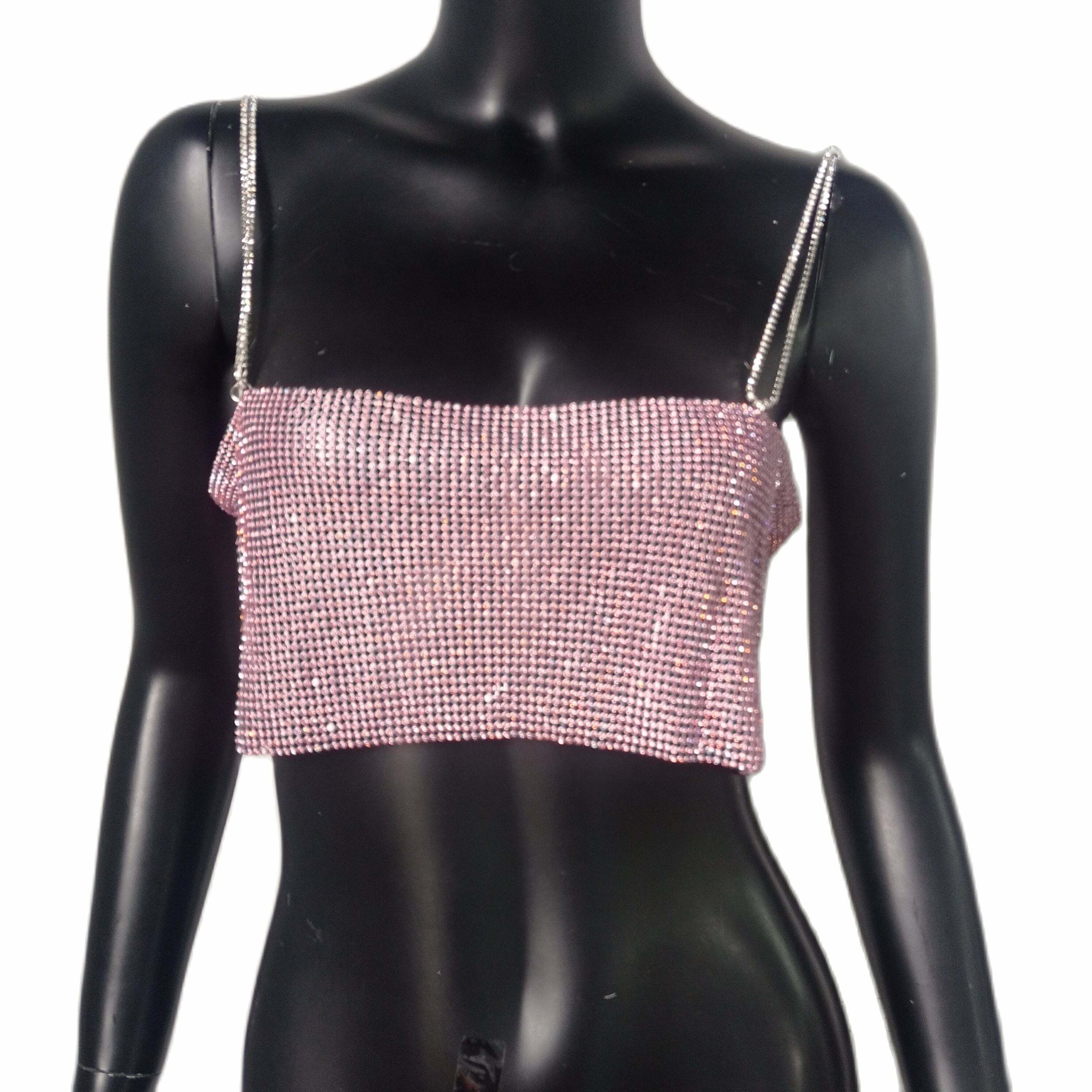 Ava Rhinestone Top - Y2K Summer, 90S Grunge, Retro Party, Y2K Club, Popstar, Gothic Y2