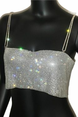 Ava Rhinestone Top - Y2K Summer, 90S Grunge, Retro Party, Y2K Club, Popstar, Gothic Y2