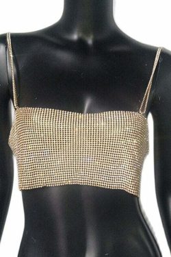 Ava Rhinestone Top - Y2K Summer, 90S Grunge, Retro Party, Y2K Club, Popstar, Gothic Y2