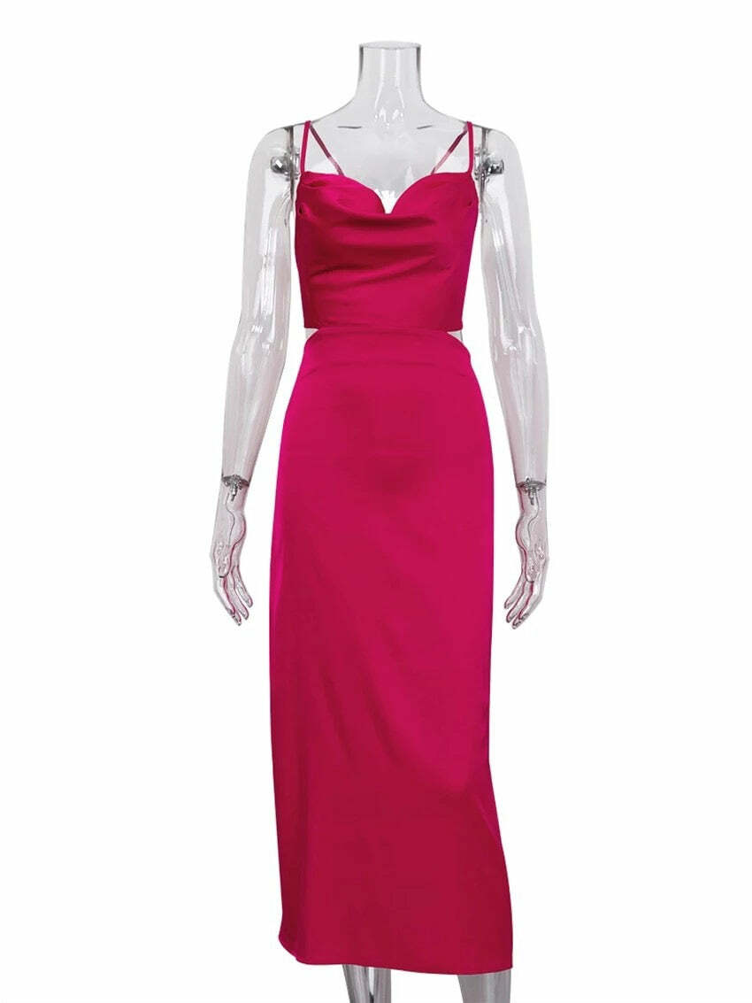 Avarel Midi Dress - Y2K Summer Grunge Outfit, 90S Retro Style, Pastel Goth, Y2K Party Fashion
