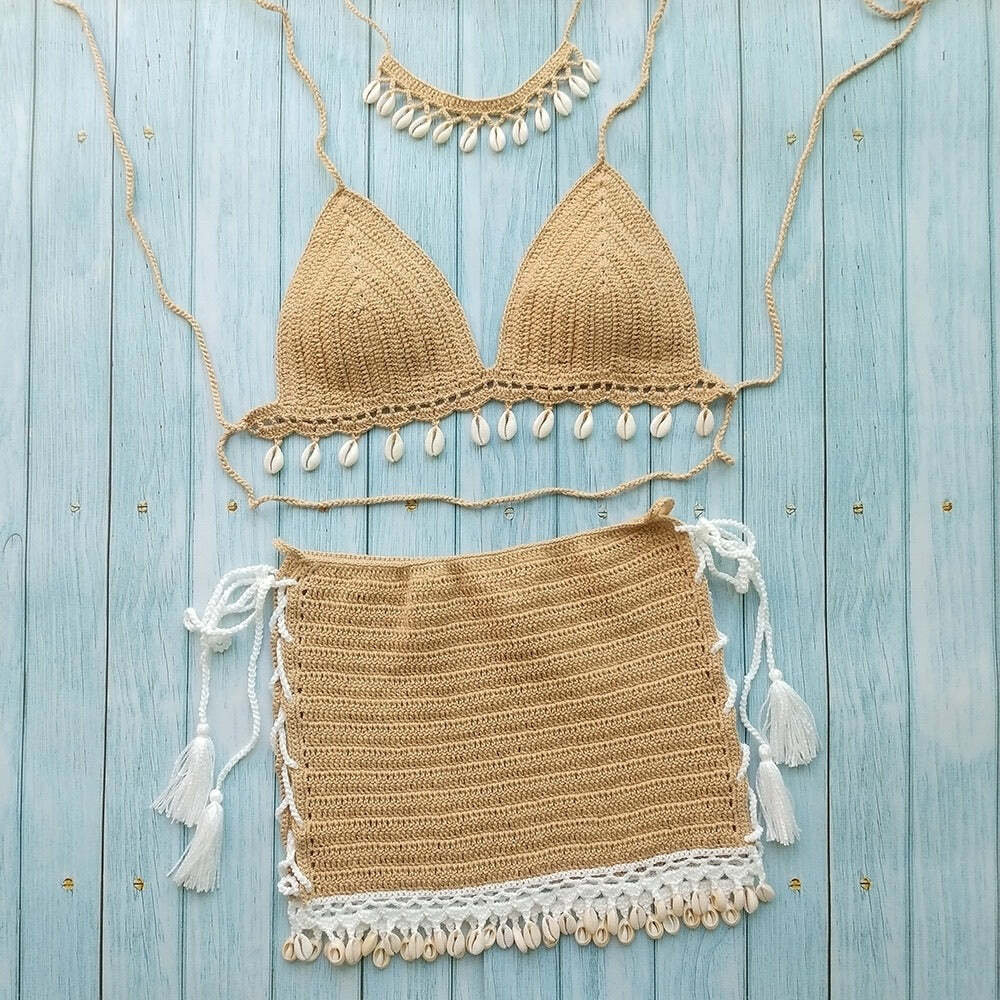 Azura Crochet Set - Y2K Summer Outfits, 90S Fashion, Grunge, Retro Style, Y2K Party & Club Out
