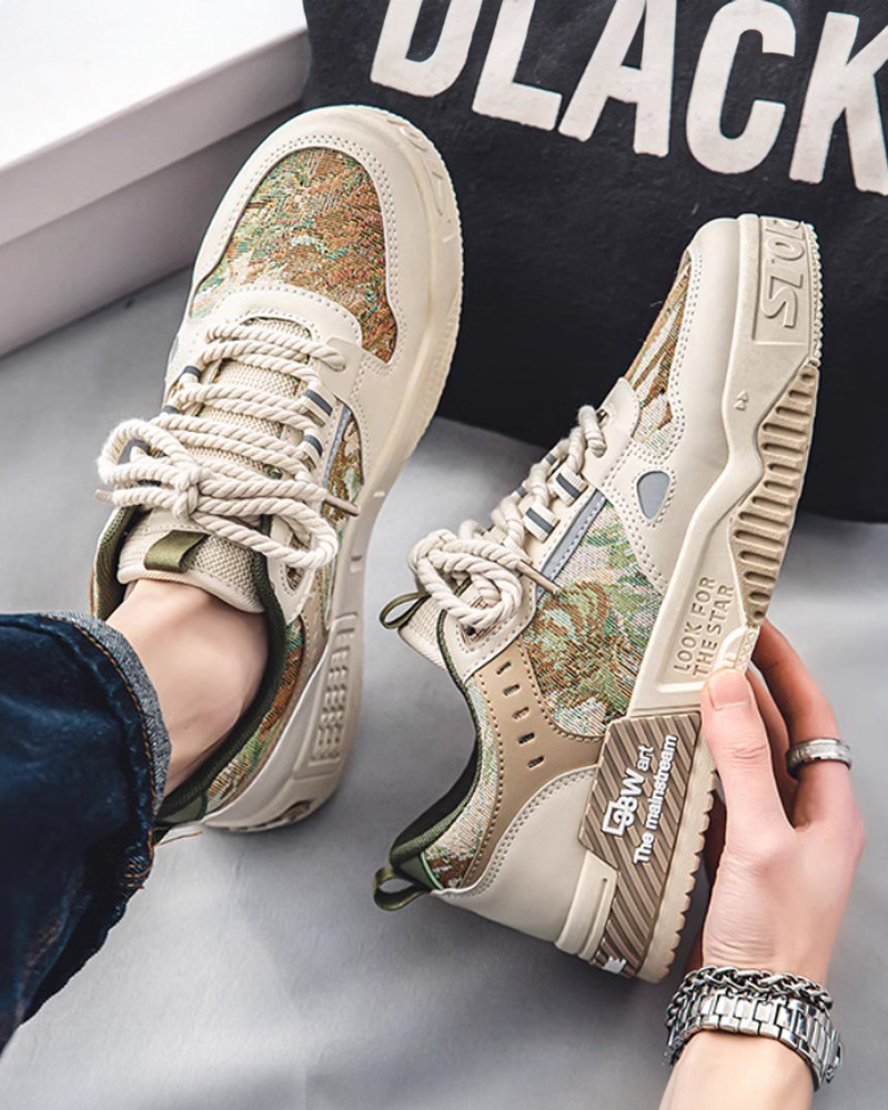 Beige And Green Sneakers - Y2K Summer, 90S Grunge, Retro Hip Hop, Pastel Goth, Y2K Club Out
