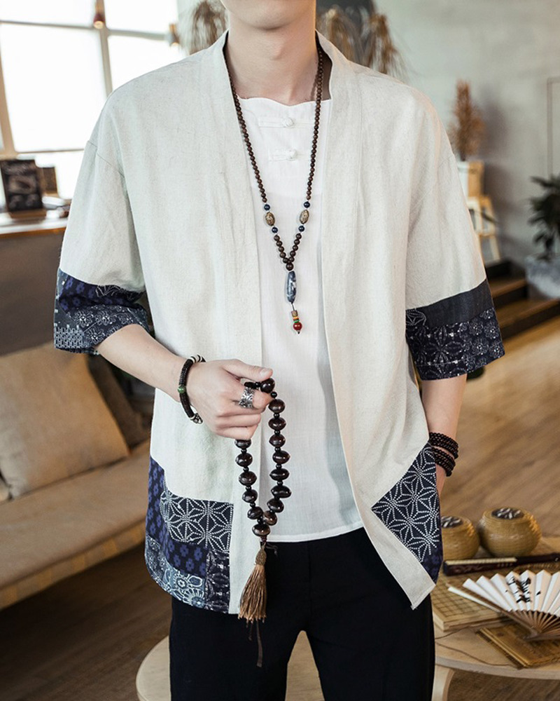 Beige Kimono Cardigan - Y2K Summer & 90S Grunge Outfit, Retro Style, Pastel Goth Fashion