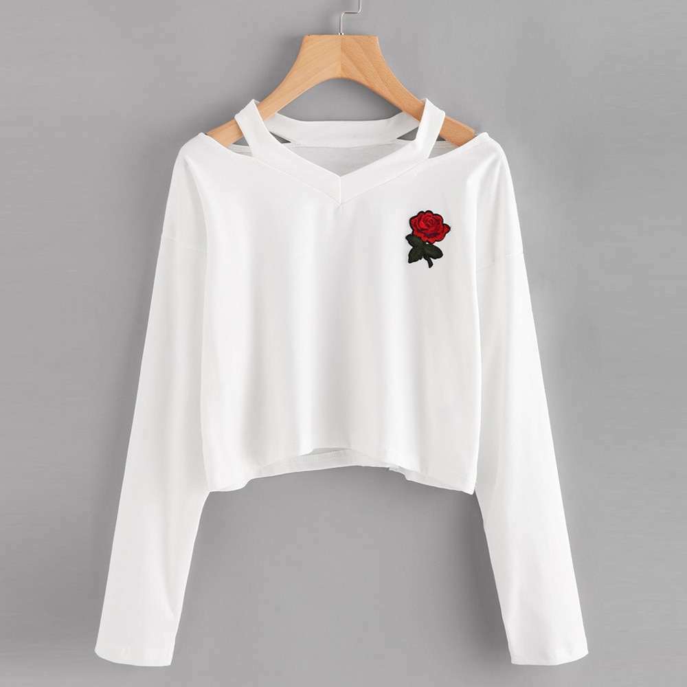 Black Rose Cropped Top - Y2K Summer Grunge, 90S Retro, Gothic Y2K, Party & Club Outfits