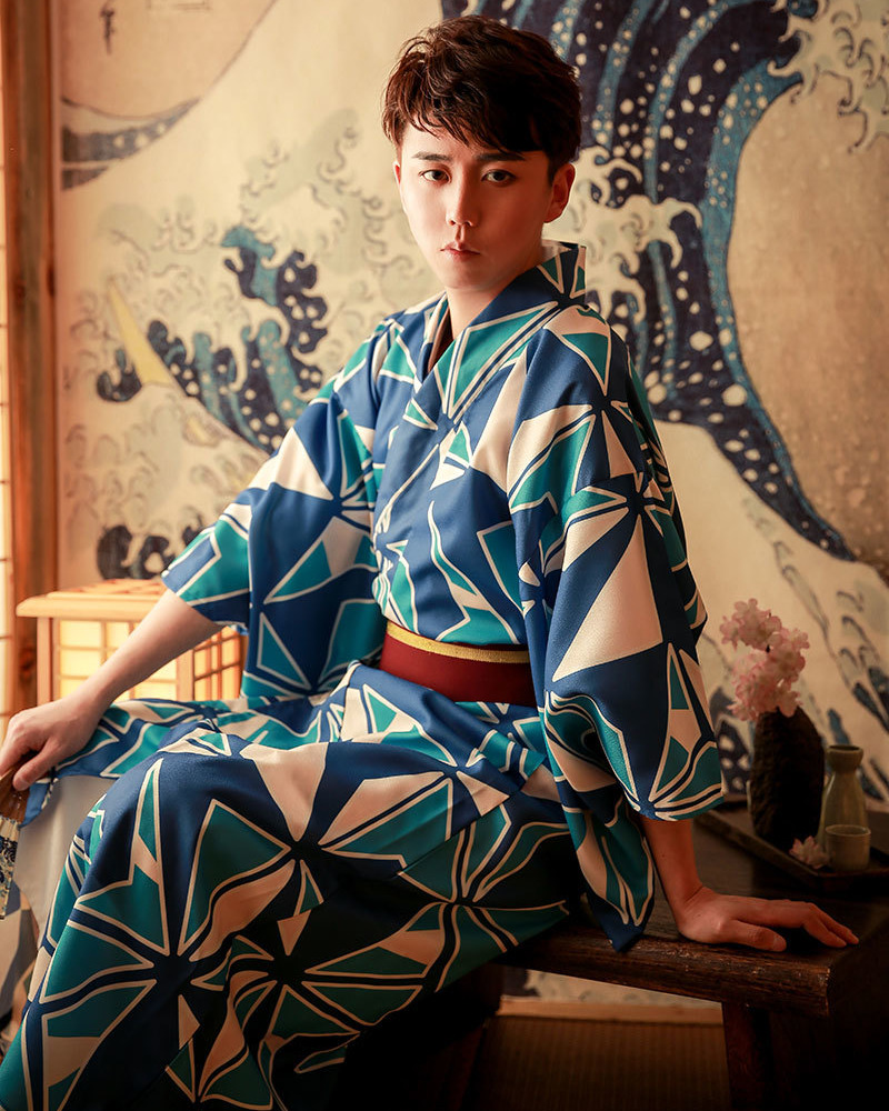 Blue And White Kimono - Y2K Summer Grunge Outfit, 90S Retro Style, Pastel Goth Fashion