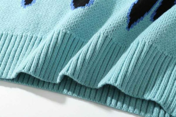 Blue Flame Sweater - Y2K Summer Grunge, 90S Retro Style, Y2K Club & Party Outfits
