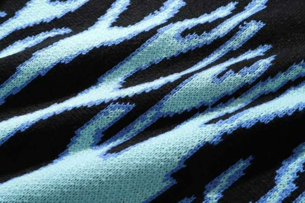Blue Flame Sweater - Y2K Summer Grunge, 90S Retro Style, Y2K Club & Party Outfits