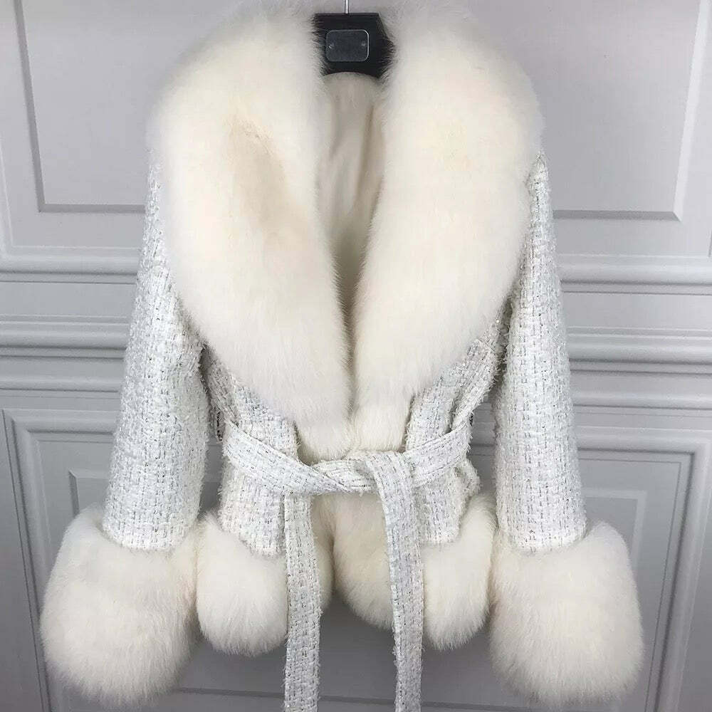 Brinley Tweed Fur Coat - Y2K Grunge & 90S Retro Style, Perfect For Y2K Party &