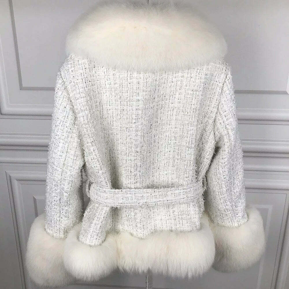 Brinley Tweed Fur Coat - Y2K Grunge & 90S Retro Style, Perfect For Y2K Party &