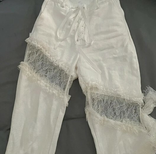 Brynlee Lace Stitching High Waist Jeans - Y2K Summer, 90S Fashion, Grunge, Retro, Y2K Club Out