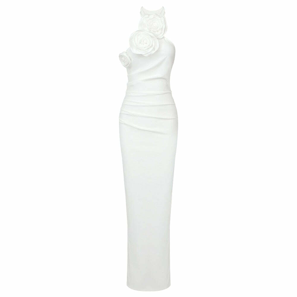 Calestina Maxi Dress - Y2K Summer Grunge Outfit, 90S Fashion, Retro Style, Pastel Goth Vibes