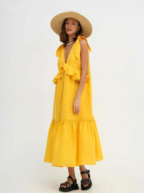 Carol Maxi Dress - Y2K Summer Grunge, 90S Retro, Pastel Goth, Y2K Party & Club Out