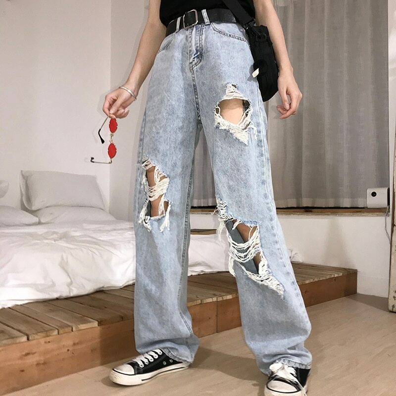 Caroline Grunge Distressed Jeans - Y2K Summer, 90S Fashion, Retro Style, Y2K Club & Party Outfits