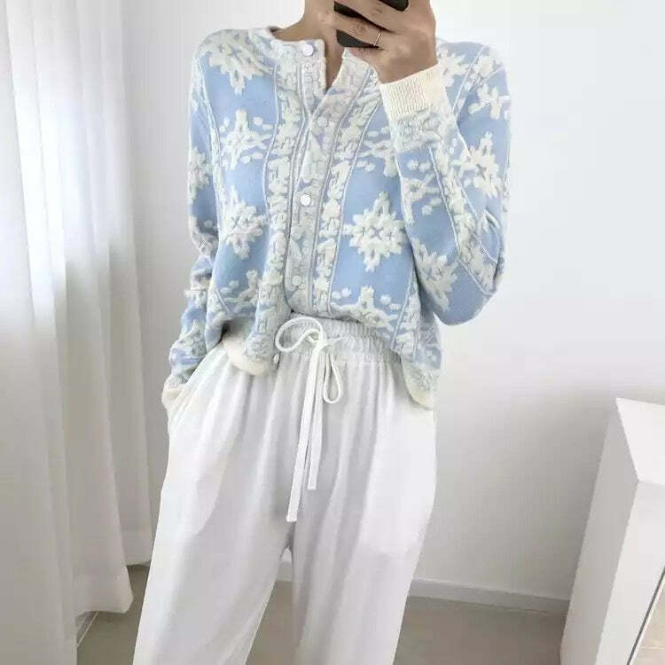 Cecile Y2K Grunge Cardigan Sweater - 90S Retro Summer Outfit, Pastel Goth, Y2K Fashion